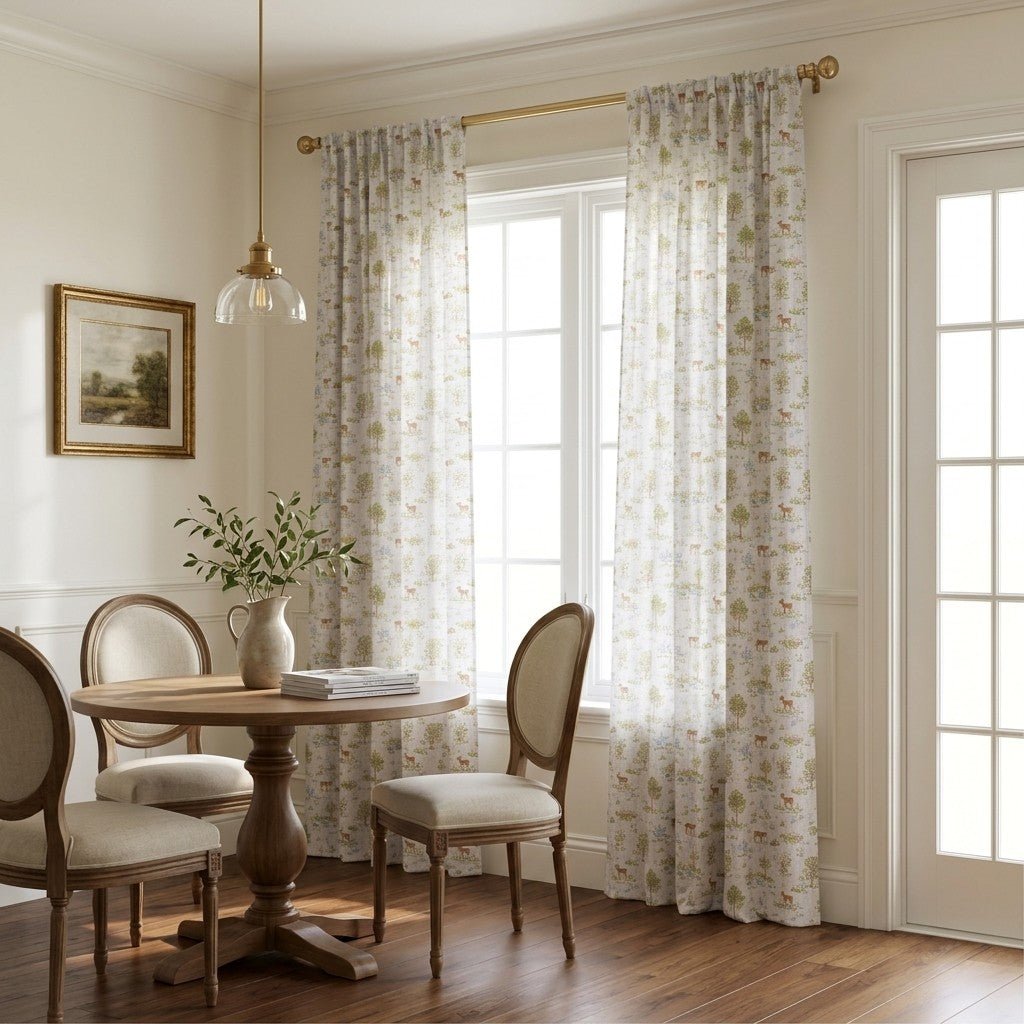 Mom & Baby Deer - Curtain Panel - The Drapery