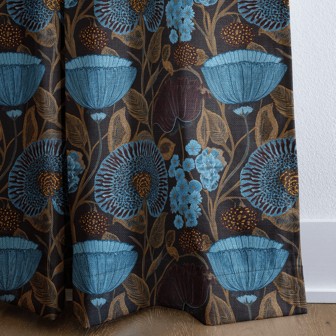Moonflower Onyx - Curtain Panel - The Drapery