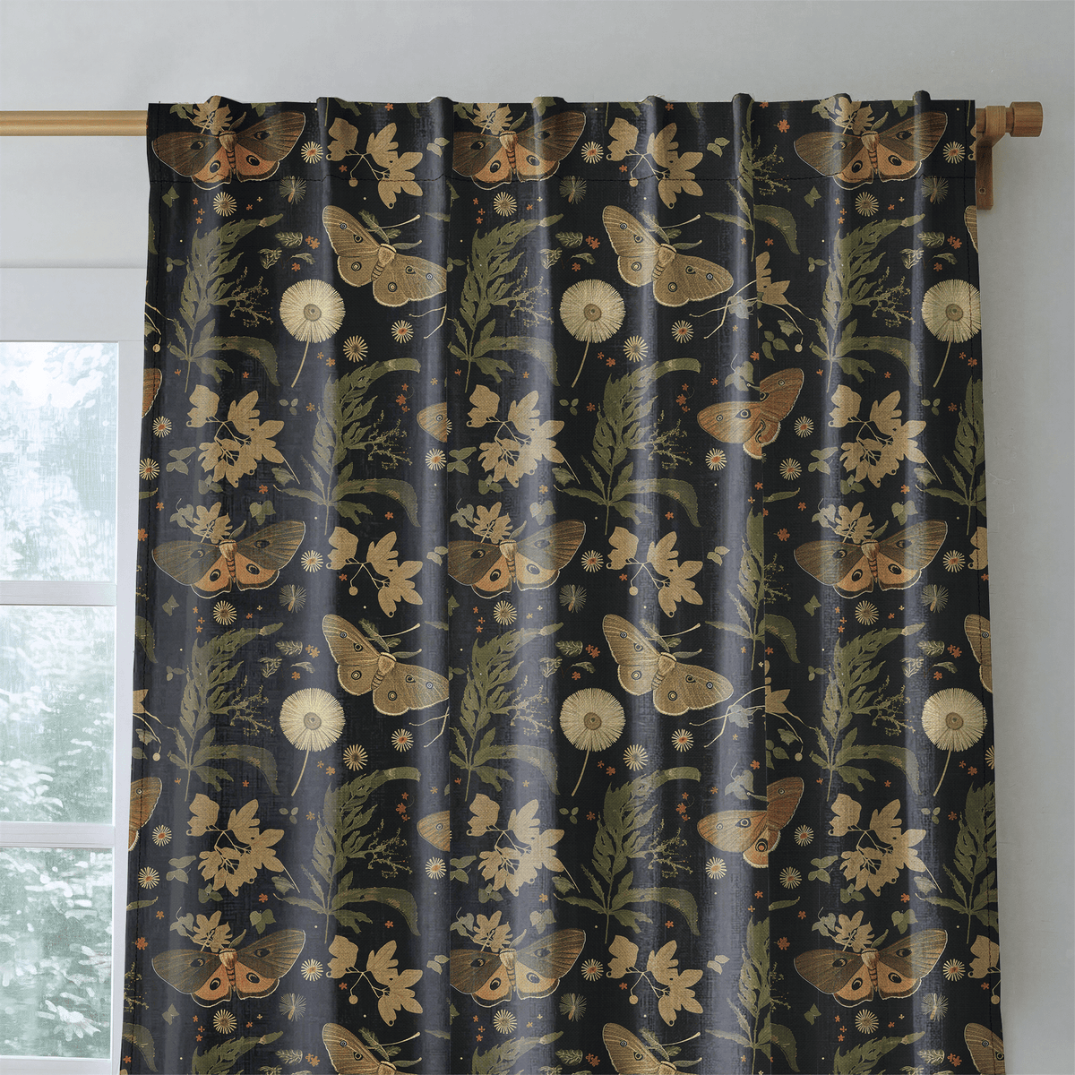 Moonlit Lepidoptera - Curtain Panel - The Drapery