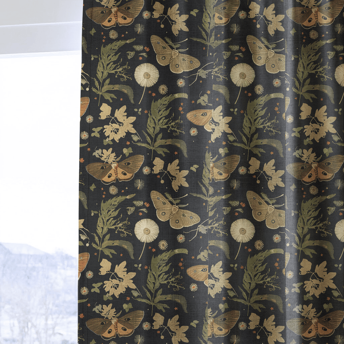 Moonlit Lepidoptera - Curtain Panel - The Drapery