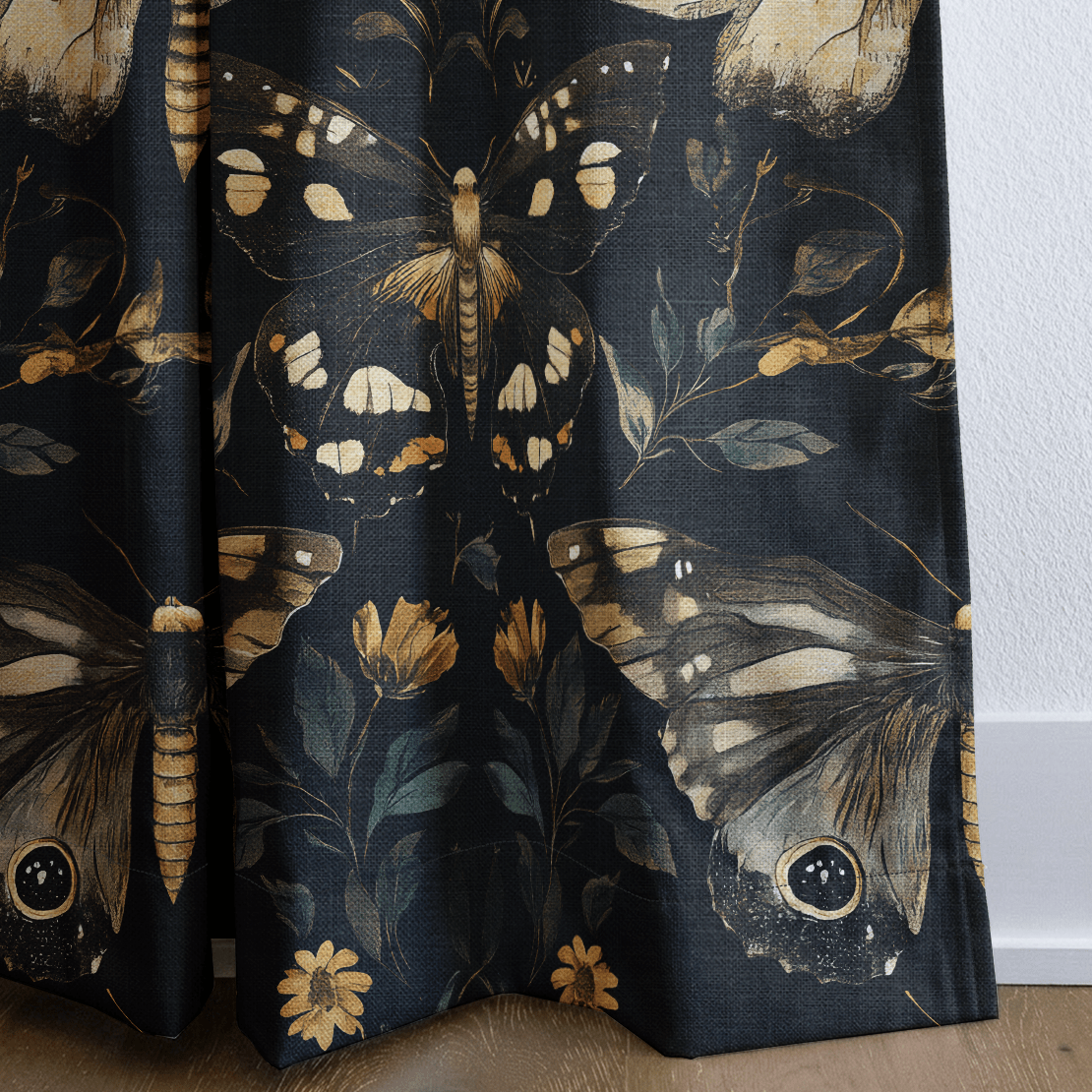 Morrigan Moths - Curtain Panel - The Drapery