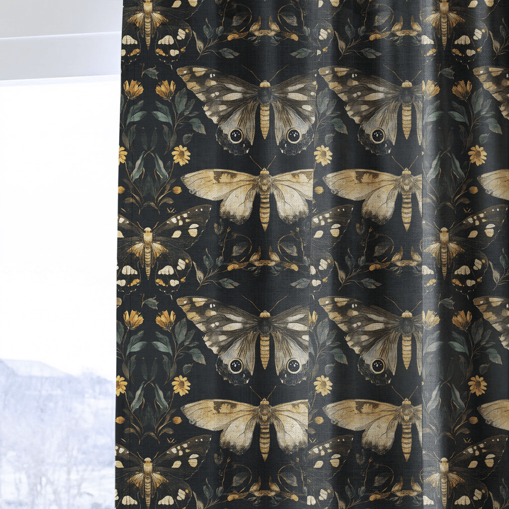 Morrigan Moths - Curtain Panel - The Drapery