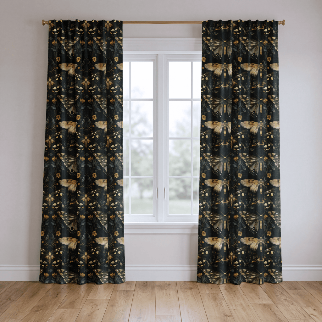 Morrigan Moths - Curtain Panel - The Drapery