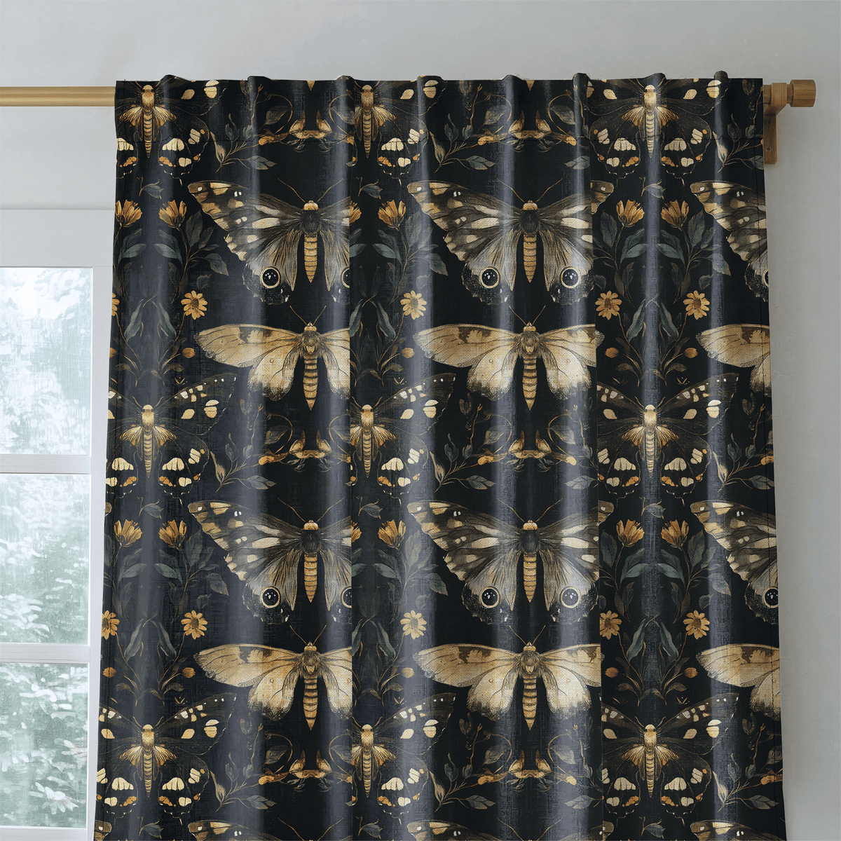 Morrigan Moths - Curtain Panel - The Drapery