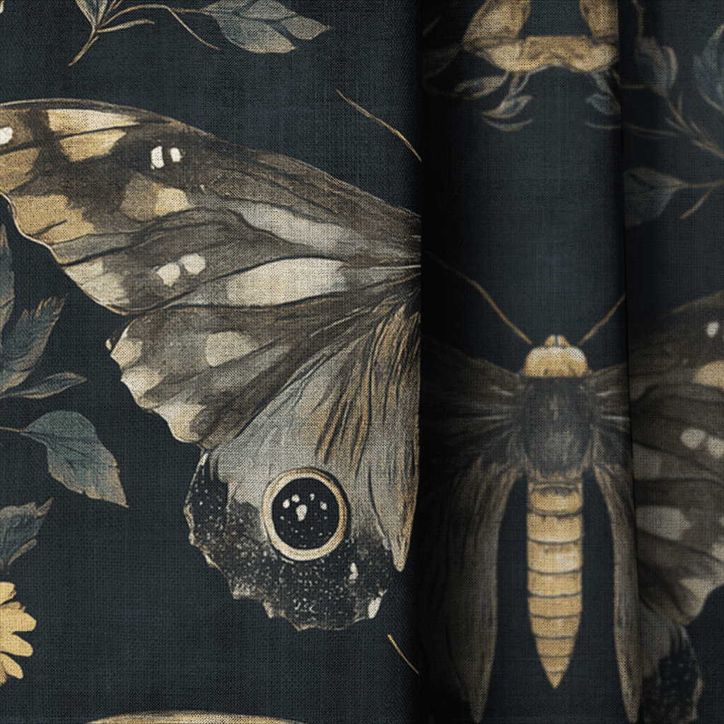 Morrigan Moths - Curtain Panel - The Drapery