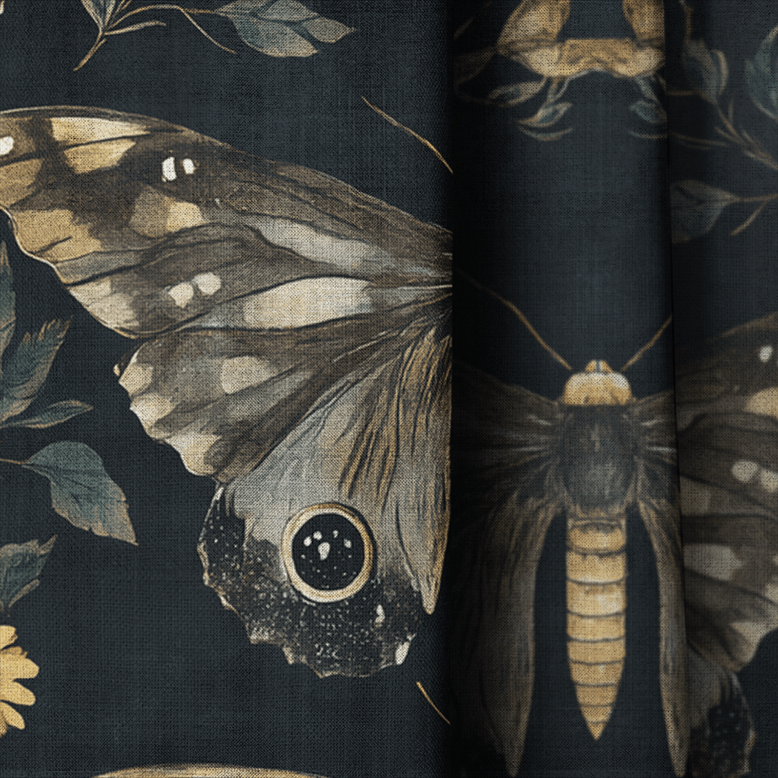 Morrigan Moths - Curtain Panel - The Drapery