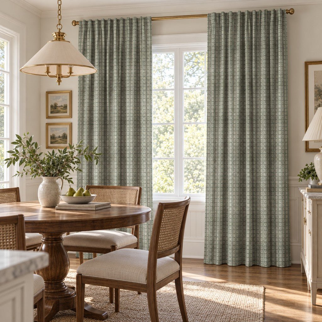 Moss Painted Plaid - Curtain Panel - The Drapery