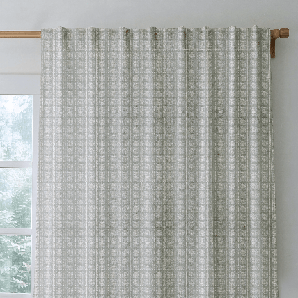 Moss Painted Plaid - Curtain Panel - The Drapery