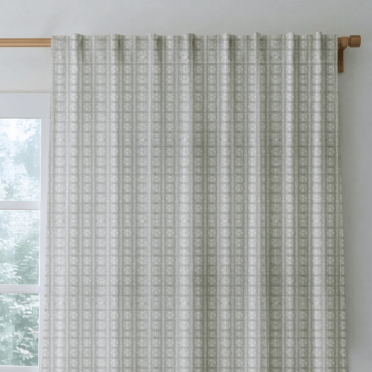 Moss Painted Plaid - Curtain Panel - The Drapery