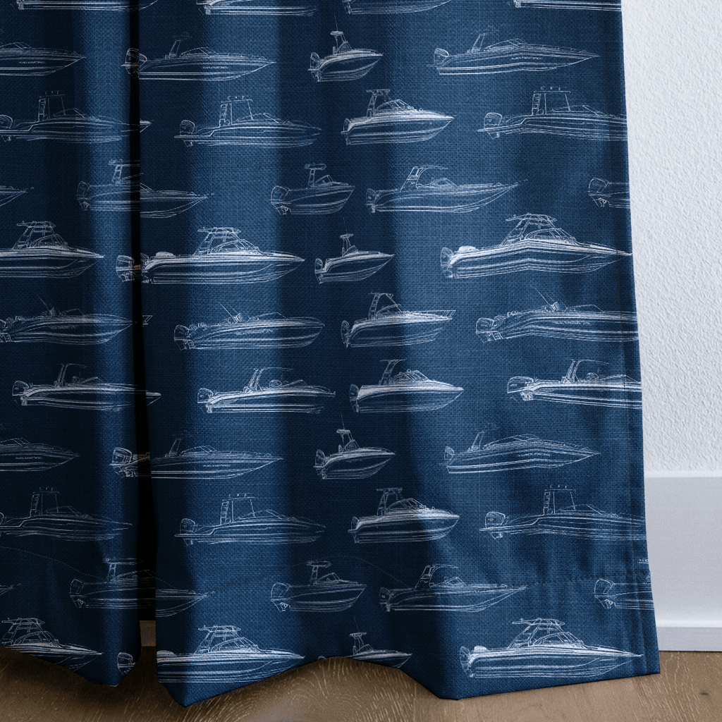 Motor Boatin - Curtain Panel - The Drapery
