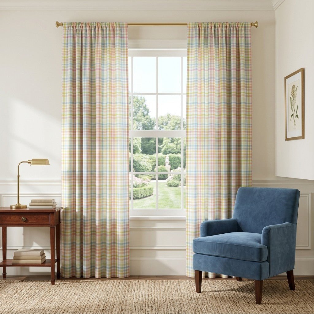 Multicolor Gingham - Curtain Panel - The Drapery