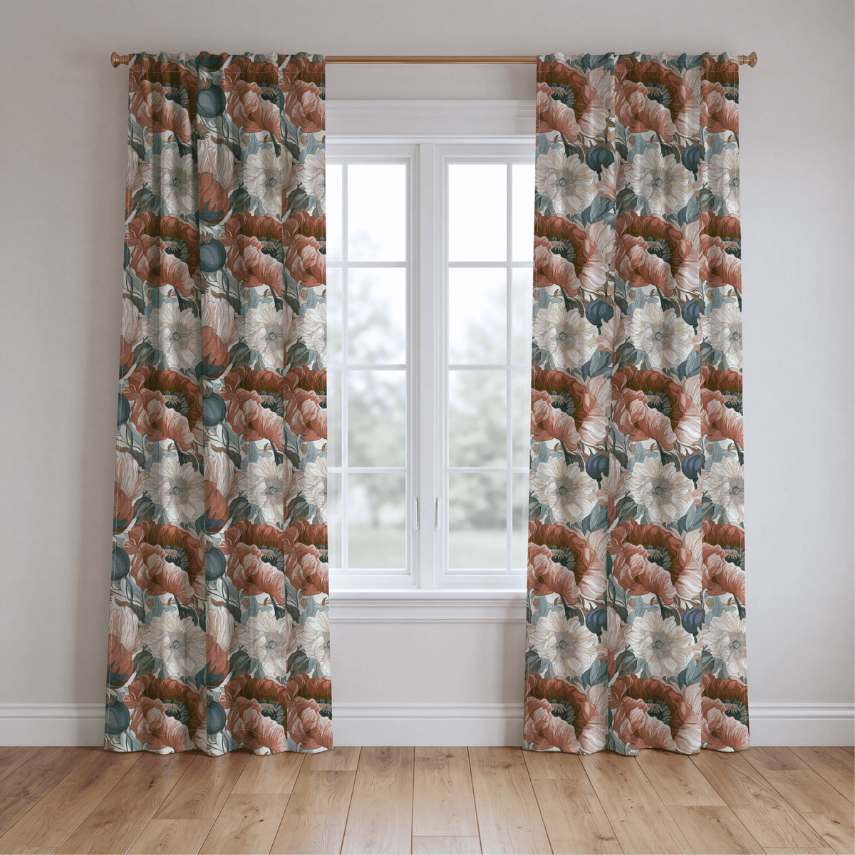 Muted Garden - Curtain Panel - The Drapery