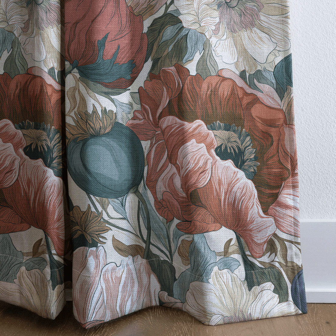Muted Garden - Curtain Panel - The Drapery