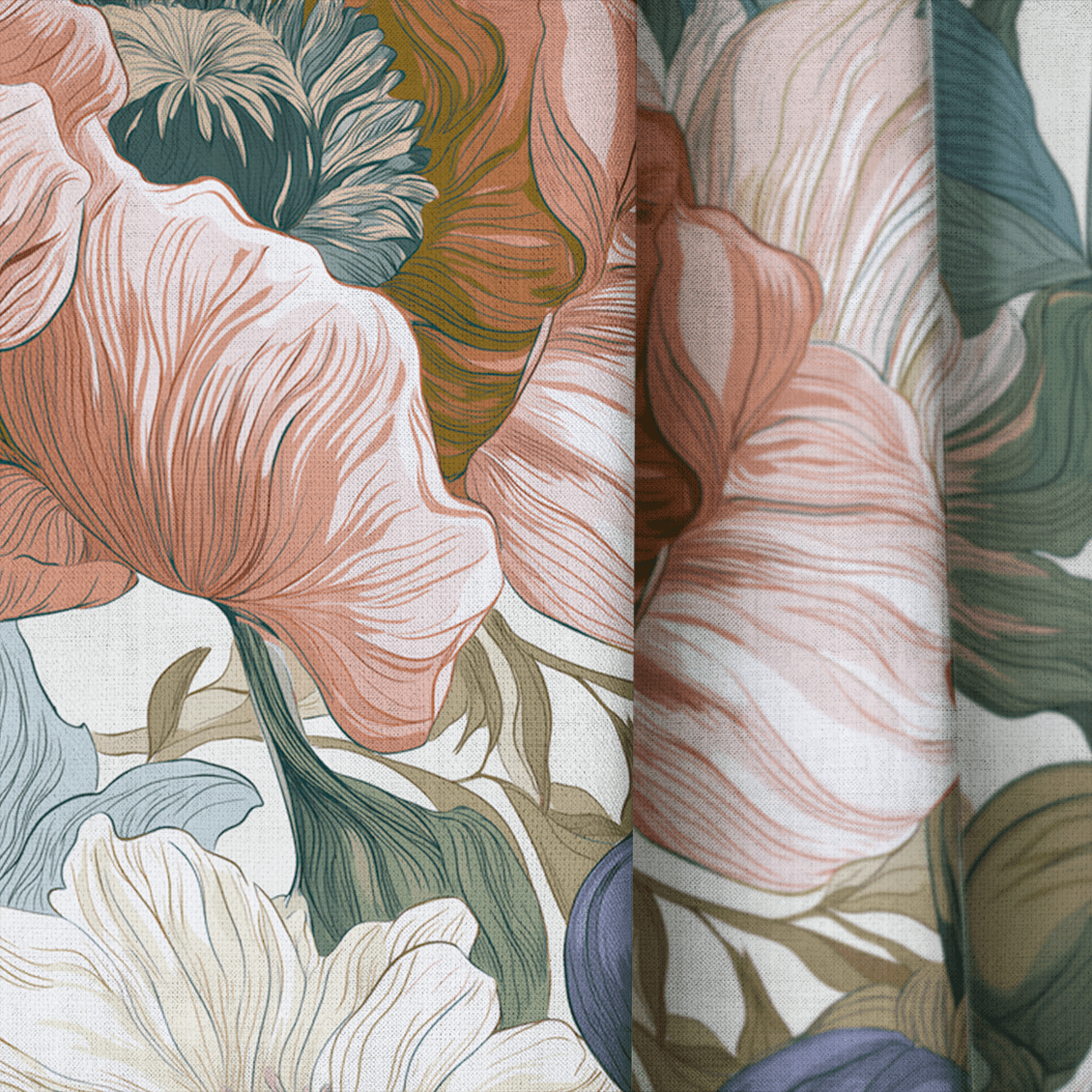 Muted Garden - Curtain Panel - The Drapery
