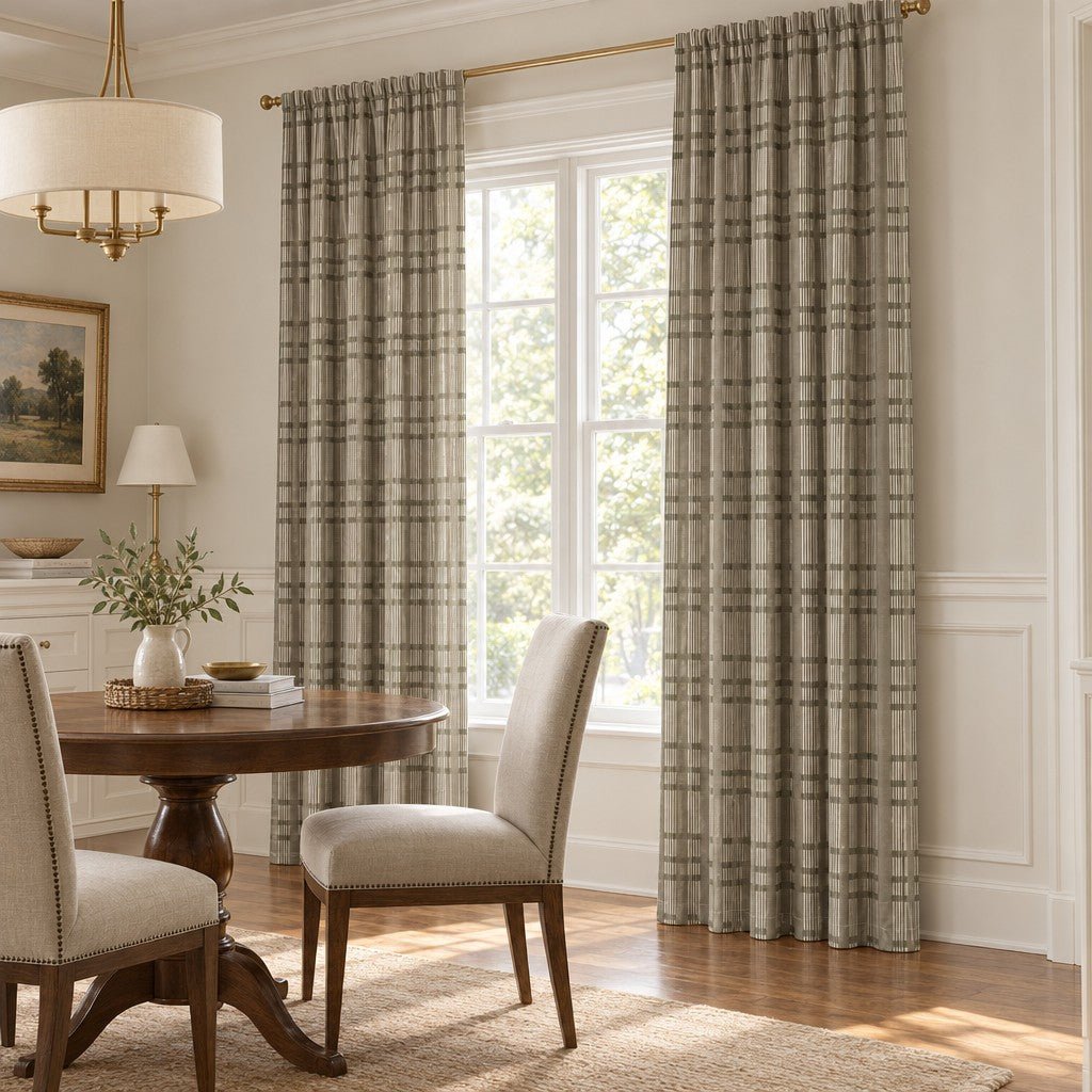 Nantucket Ticking Forest - Curtain Panel - The Drapery