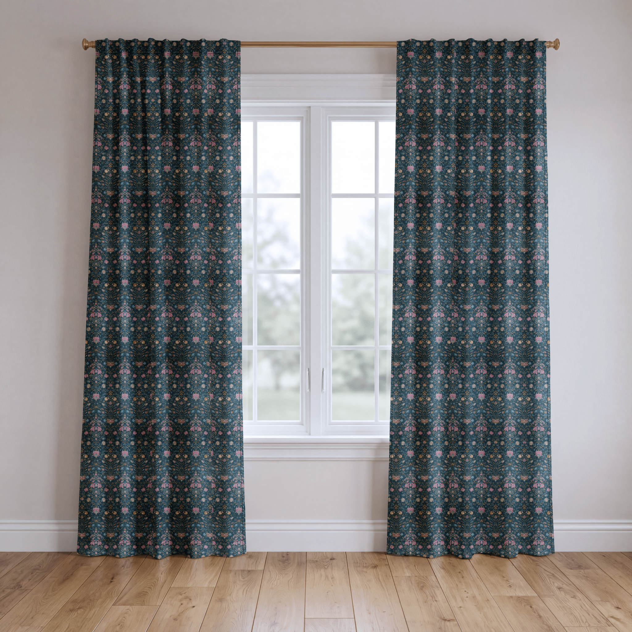 Navy Manor - Curtain Panel - The Drapery