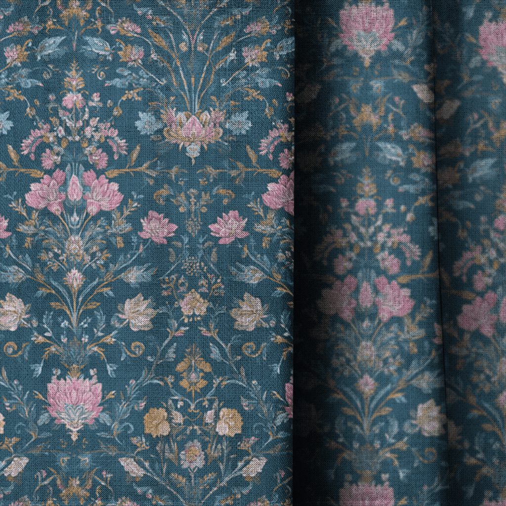 Navy Manor - Curtain Panel - The Drapery