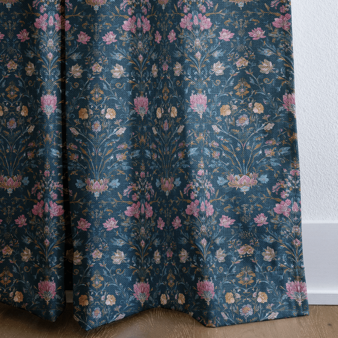 Navy Manor - Curtain Panel - The Drapery