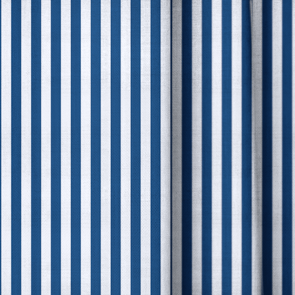 Navy Stripe - Curtain Panel - The Drapery