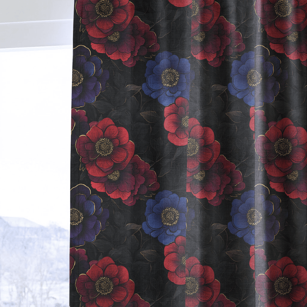Nightshade Noir - Curtain Panel - The Drapery