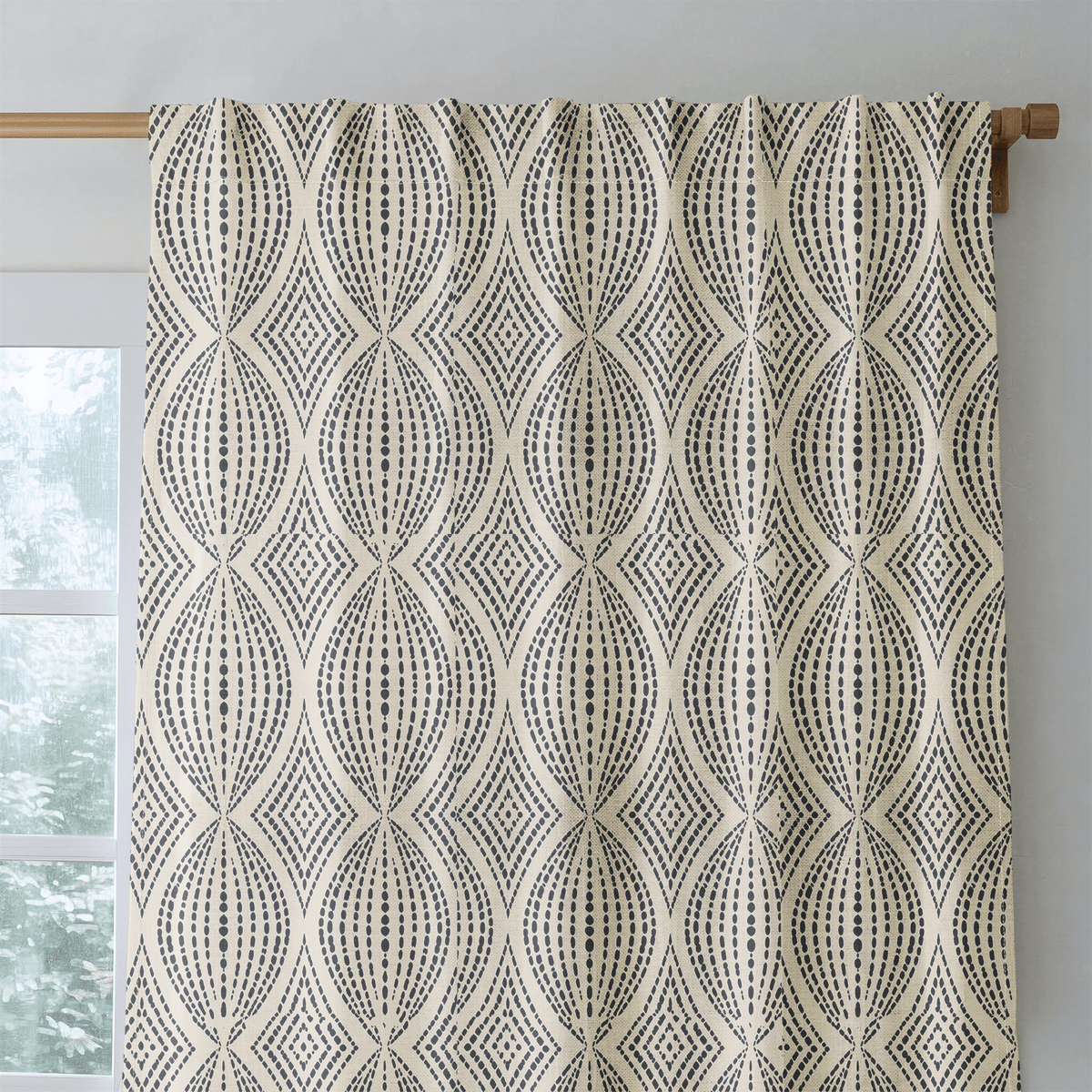 Obsidian Bloom - Curtain Panel - The Drapery