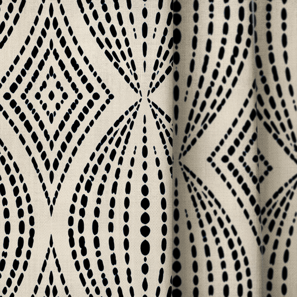Obsidian Bloom - Curtain Panel - The Drapery
