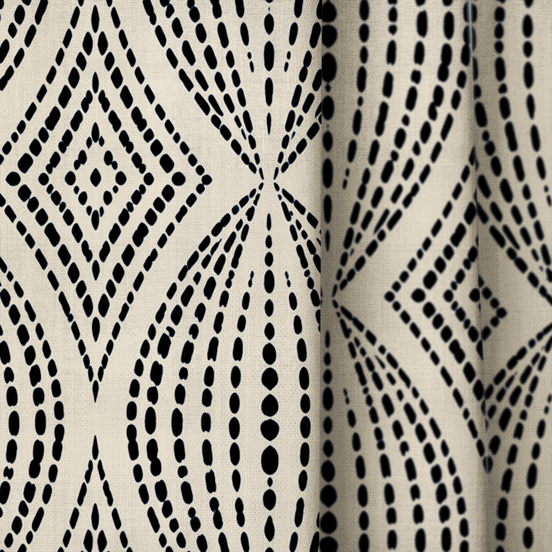 Obsidian Bloom - Curtain Panel - The Drapery