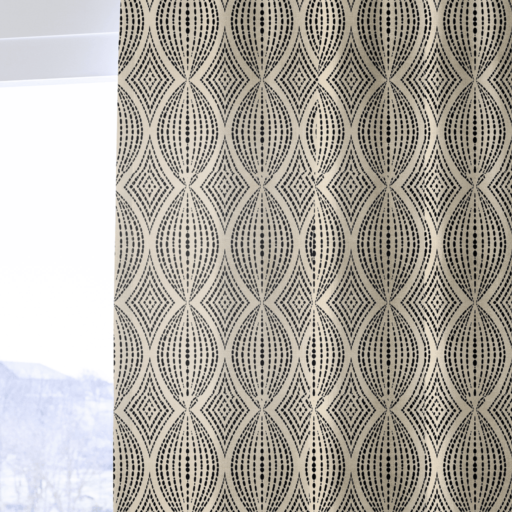 Obsidian Bloom - Curtain Panel - The Drapery