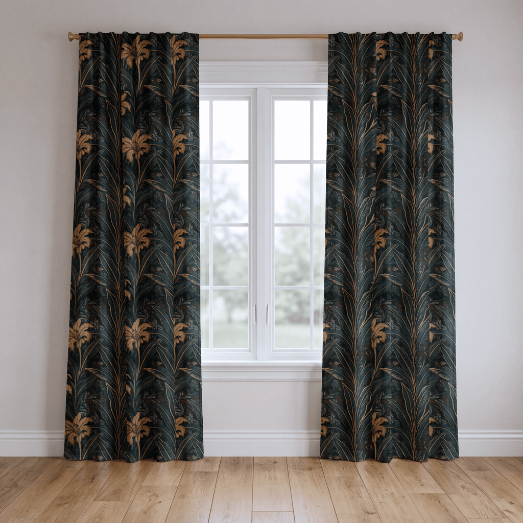 Obsidian Plume - Curtain Panel - The Drapery