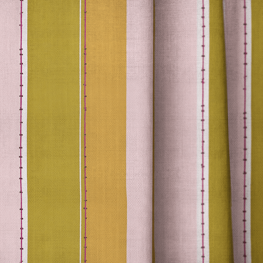 Olive and Blush - Curtain Panel - The Drapery