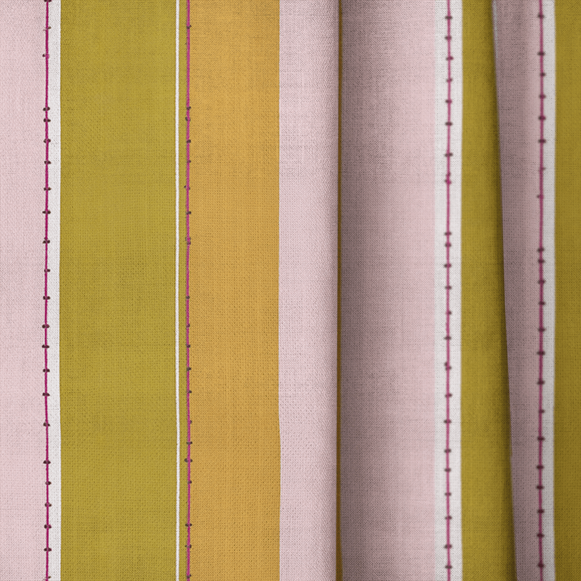 Olive and Blush - Curtain Panel - The Drapery