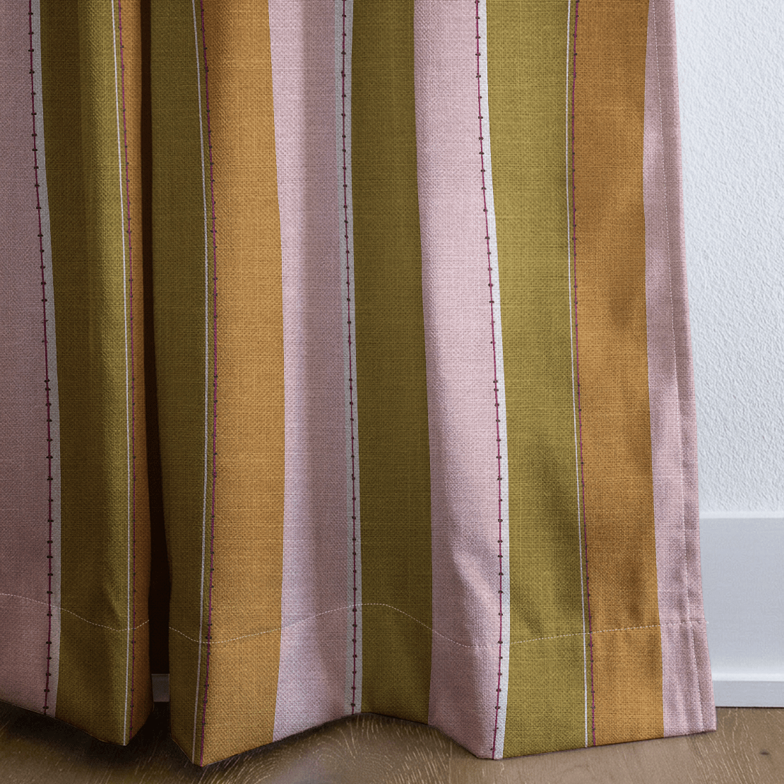 Olive and Blush - Curtain Panel - The Drapery
