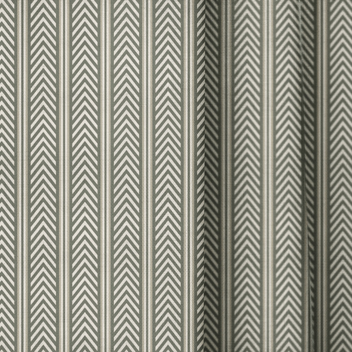 Olive Herringbone - Curtain Panel - The Drapery
