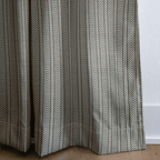 Olive Herringbone - Curtain Panel - The Drapery