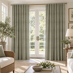 Olive Herringbone - Curtain Panel - The Drapery