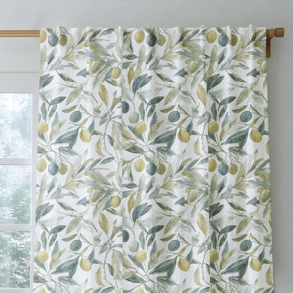 Olive Rustle - Curtain Panel - The Drapery