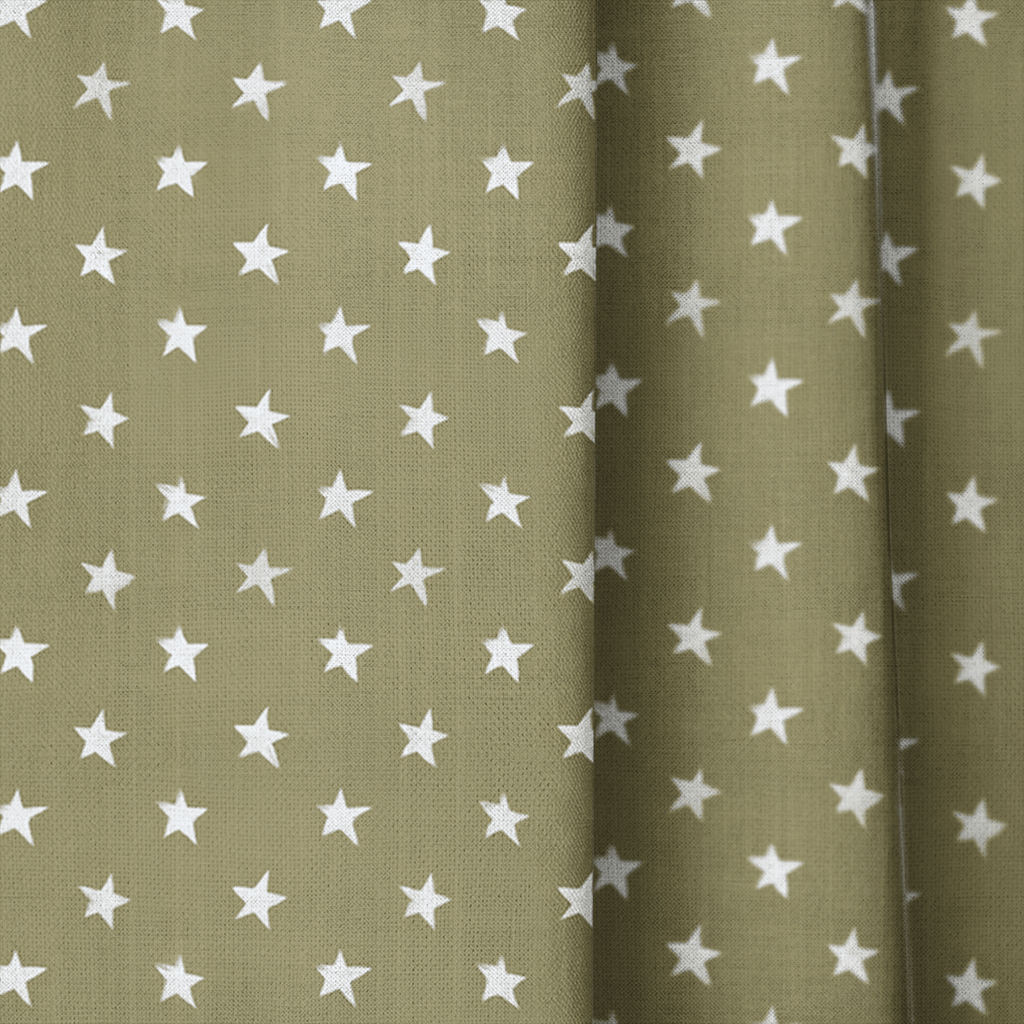 Olive Stars - Curtain Panel - The Drapery