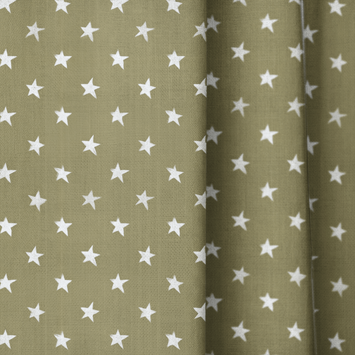 Olive Stars - Curtain Panel - The Drapery