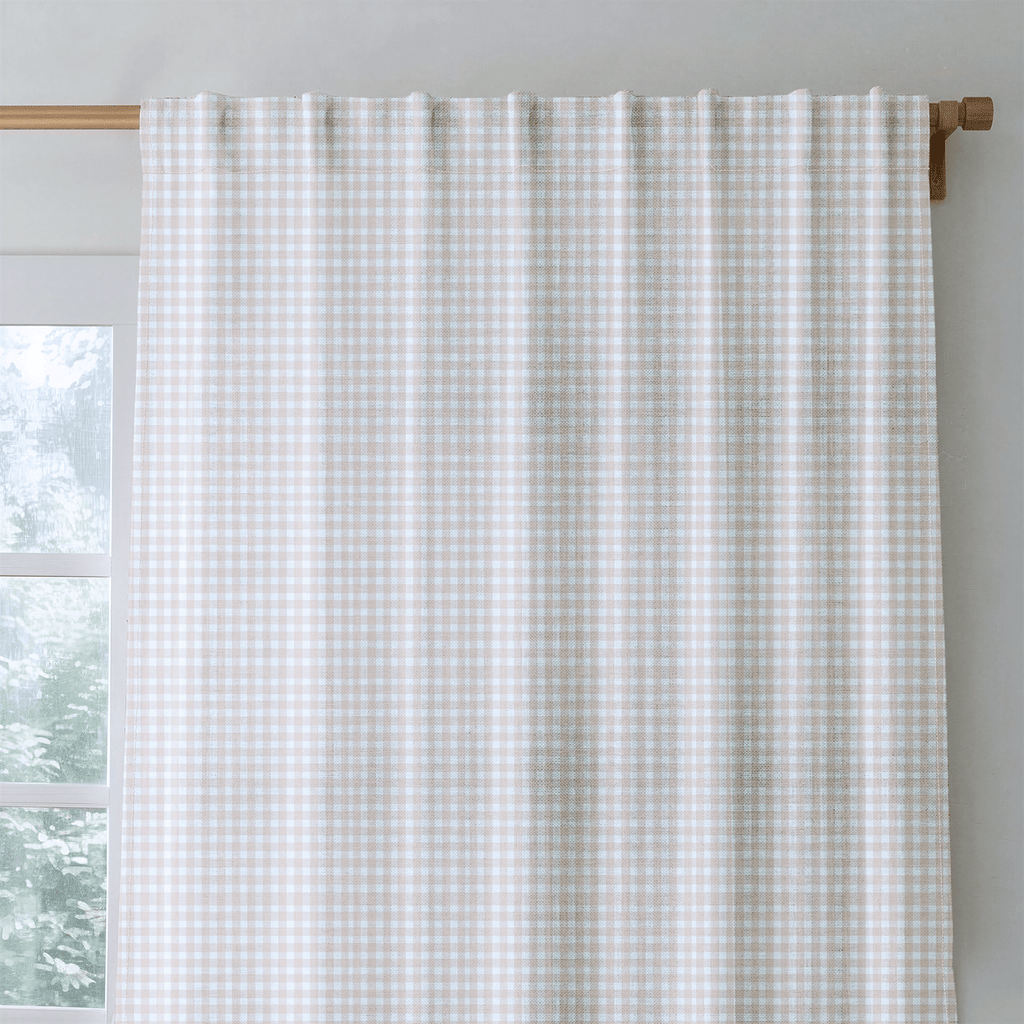 Orange Gingham - Curtain Panel - The Drapery