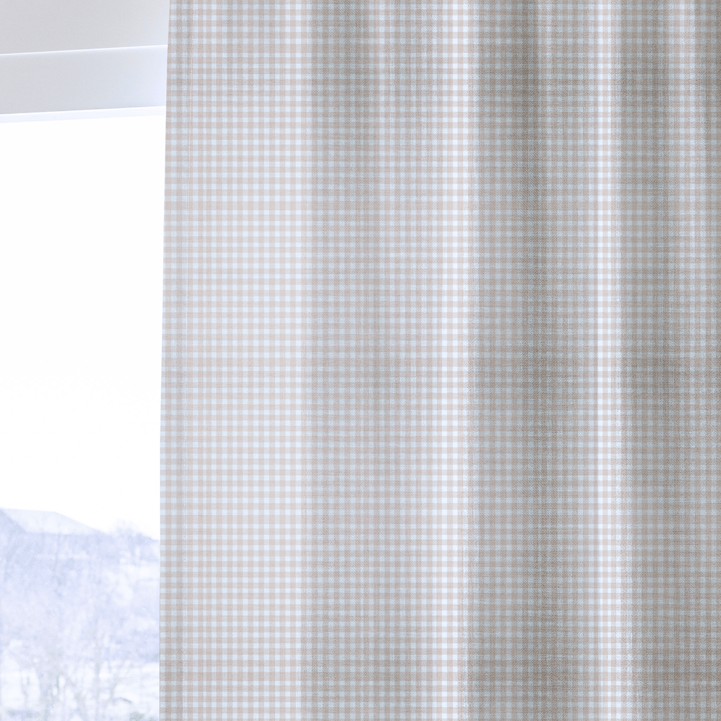 Orange Gingham - Curtain Panel - The Drapery