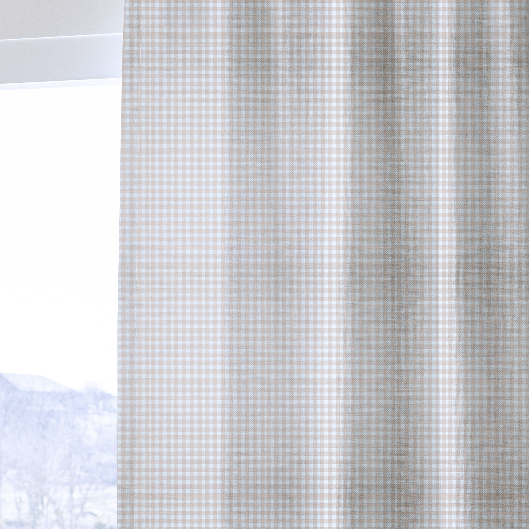 Orange Gingham - Curtain Panel - The Drapery