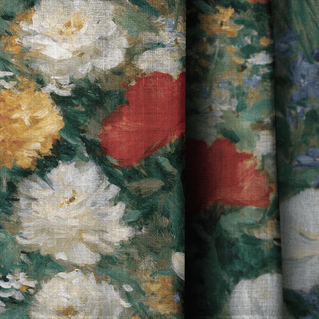 Painted Peonies - Curtain Panel - The Drapery