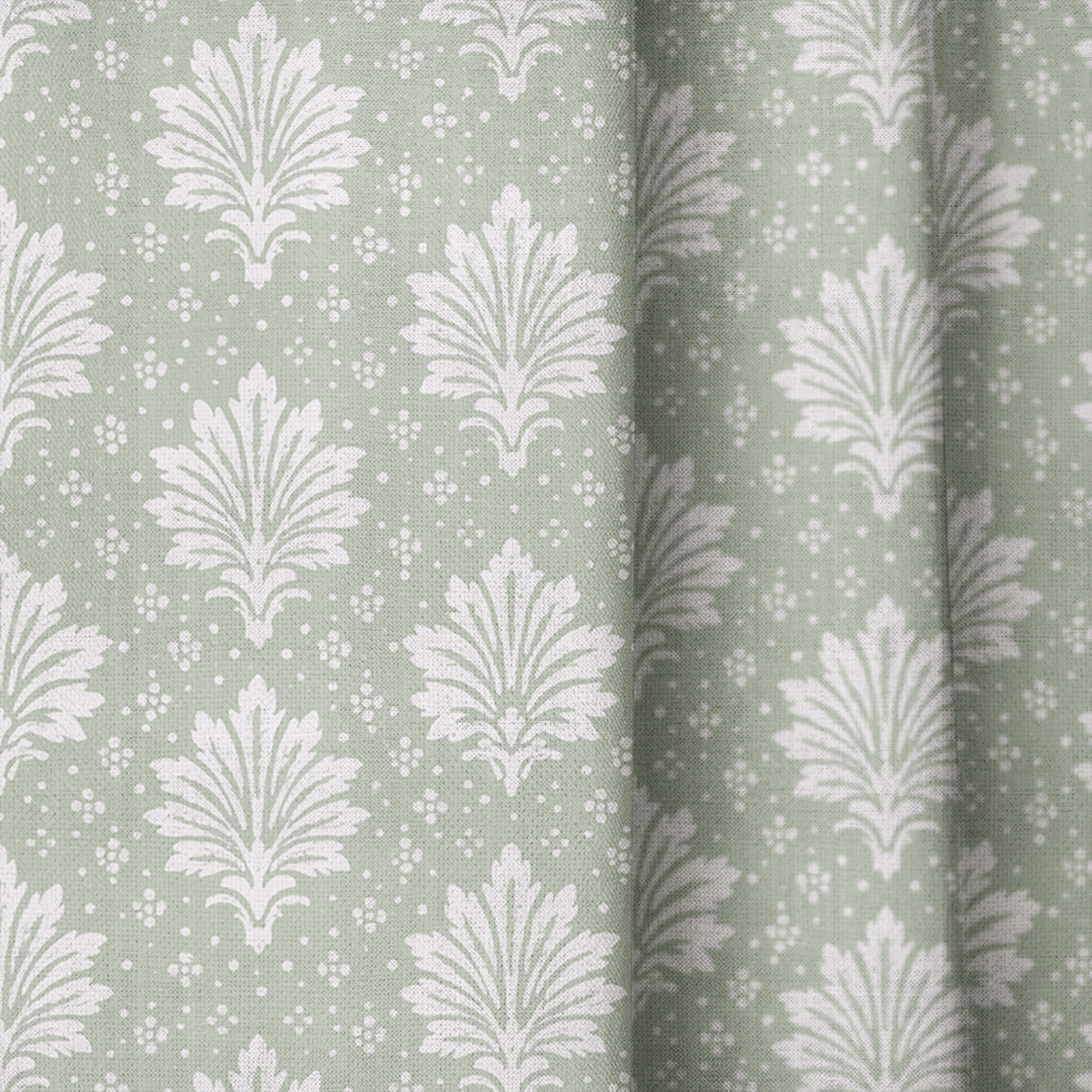 Palmetto Block Palms - Curtain Panel - The Drapery