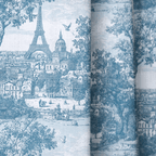 Paris Blue - Curtain Panel - The Drapery
