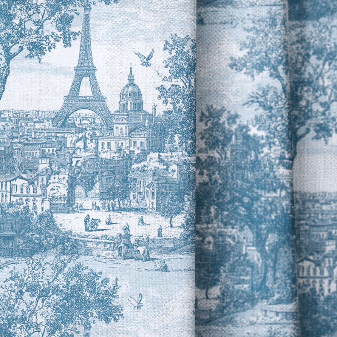 Paris Blue - Curtain Panel - The Drapery