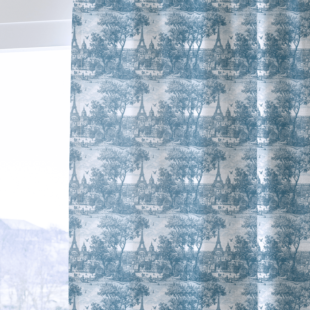 Paris Blue - Curtain Panel - The Drapery