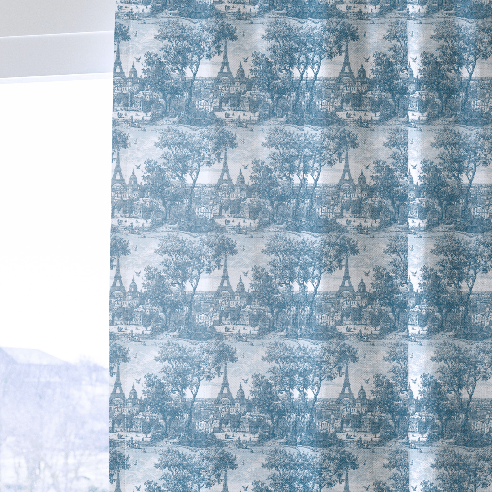 Paris Blue - Curtain Panel - The Drapery