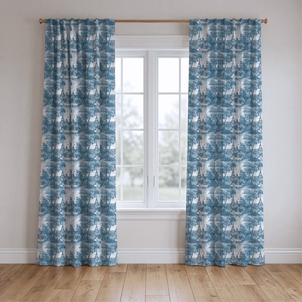 Paris Blue - Curtain Panel - The Drapery