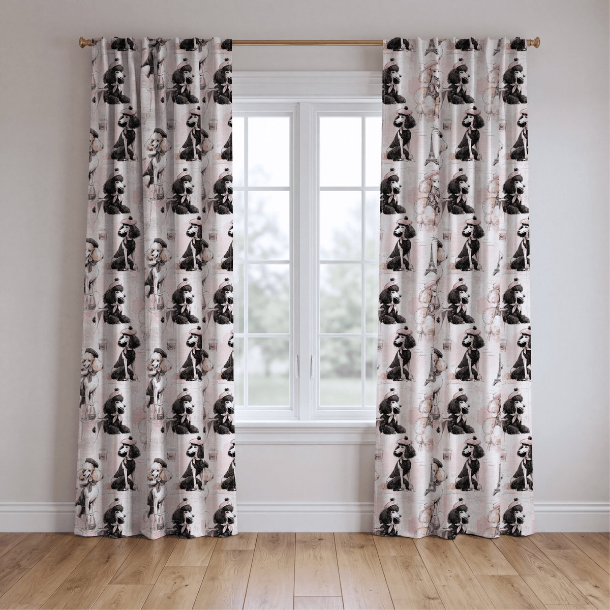 Parisian Poodles - Curtain Panel - The Drapery