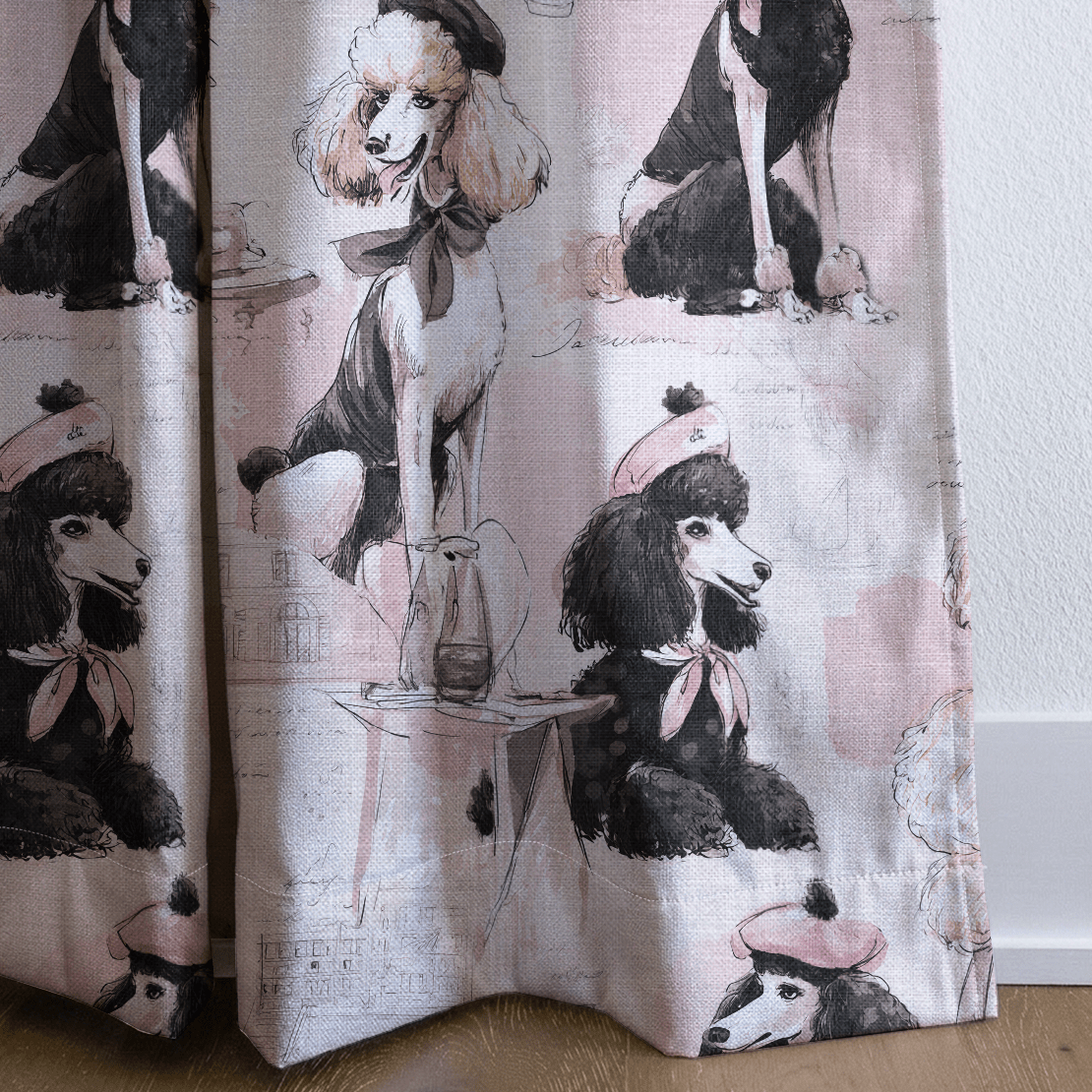 Parisian Poodles - Curtain Panel - The Drapery